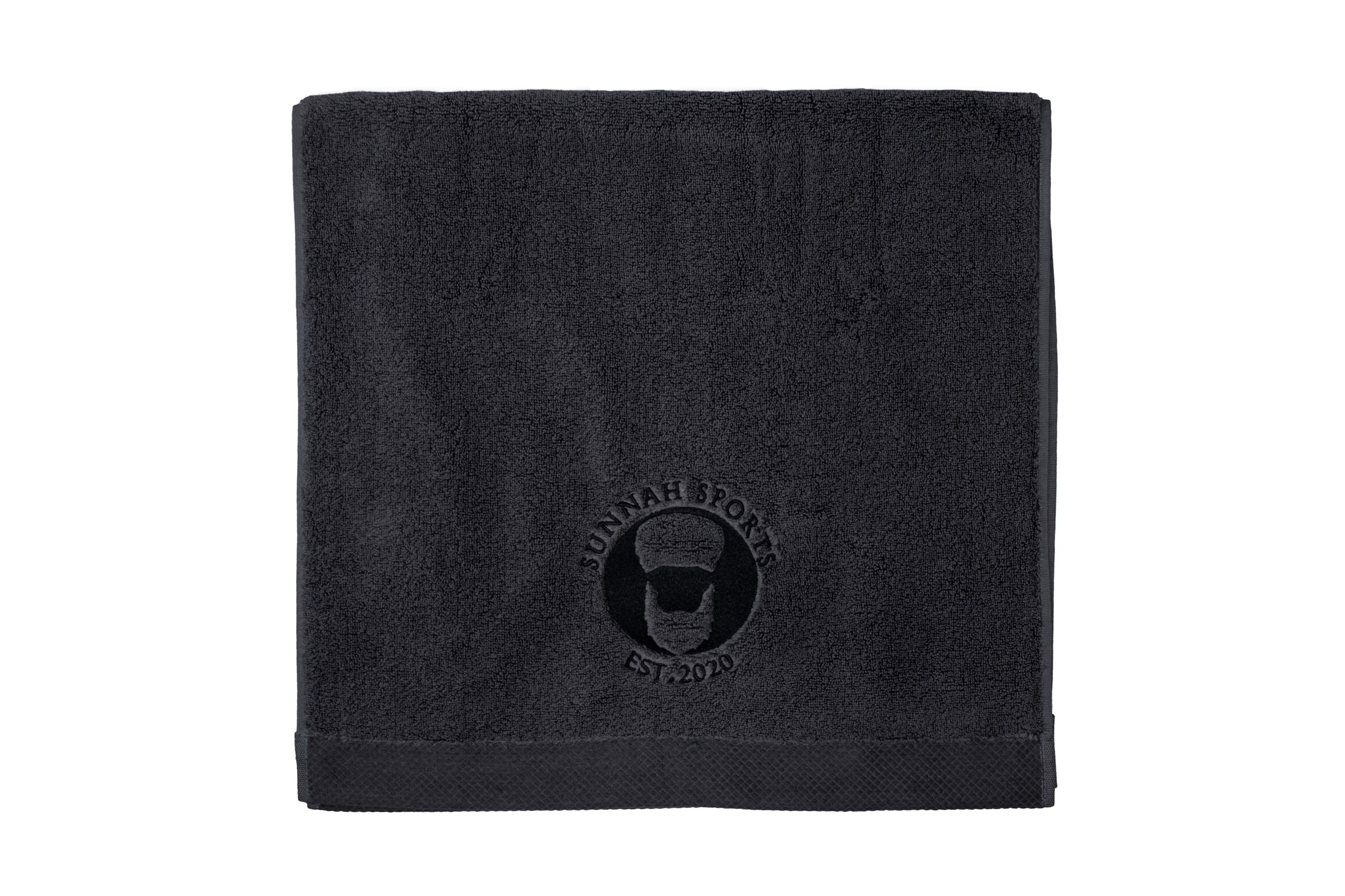 Sunnah Sports Handtuch – Schwarz oder Grau, 100 % Baumwolle